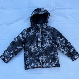 Columbia Boys' Hooded Winter Jacket - Black & Gray Camo
